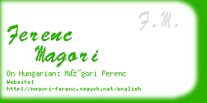 ferenc magori business card